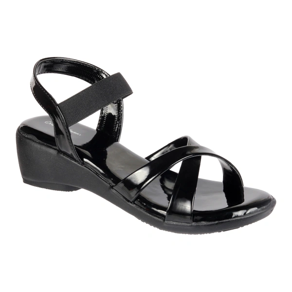 Stepee Criss cross style sandal - 37, Black
