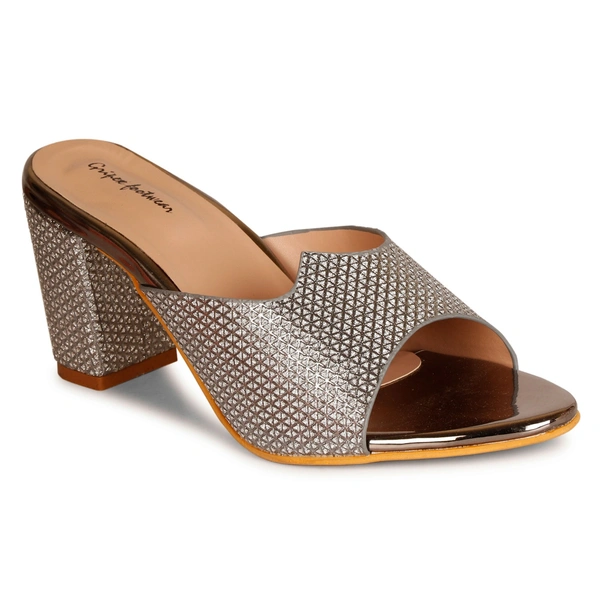 Stepee Shimmery Zig-zag pattern slipper - 40, Rich Gold