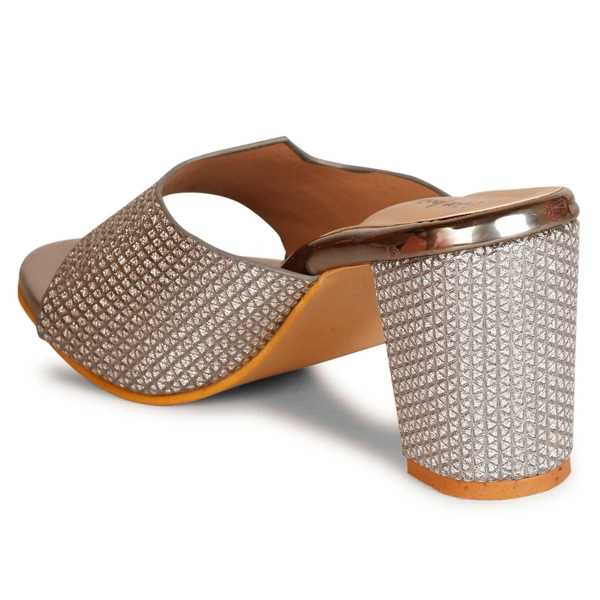 Stepee Shimmery Zig-zag pattern slipper - 40, Rich Gold