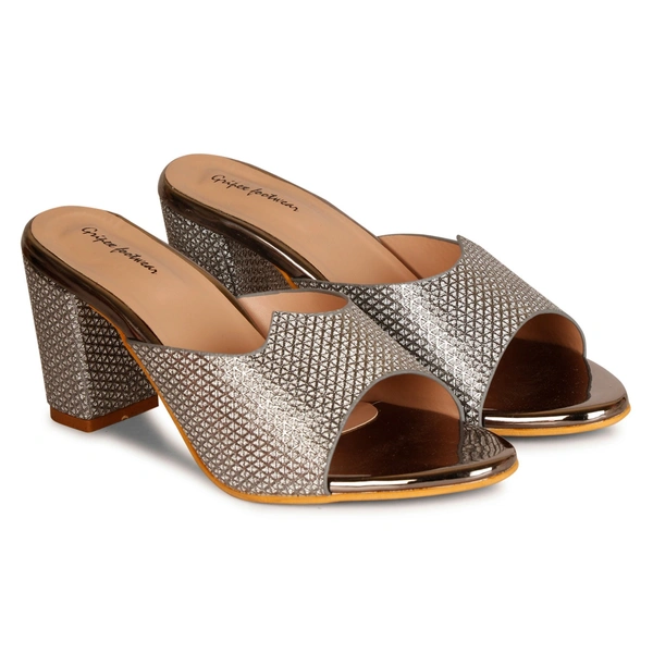 Stepee Shimmery Zig-zag pattern slipper - 40, Rich Gold