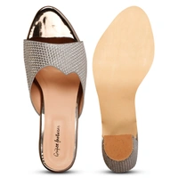 Stepee Shimmery Zig-zag pattern slipper - 40, Rich Gold