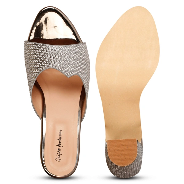 Stepee Shimmery Zig-zag pattern slipper - 40, Rich Gold