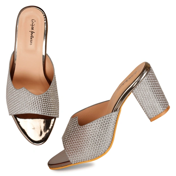 Stepee Shimmery Zig-zag pattern slipper - 40, Rich Gold