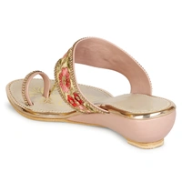 Stepee Floral kohlapuri slipper - 37, Careys Pink