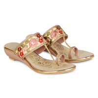 Stepee Floral kohlapuri slipper - 37, Careys Pink