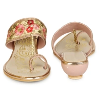 Stepee Floral kohlapuri slipper - 37, Careys Pink