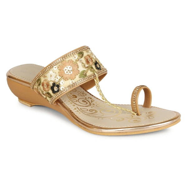Stepee Floral kohlapuri slipper - 37, Tumbleweed