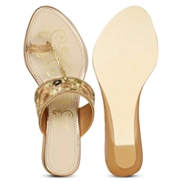 Stepee Floral kohlapuri slipper - 37, Tumbleweed
