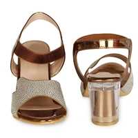 Stepee Shimmery party wear sandal - 36, Potters Clay