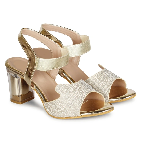 Stepee Shimmery party wear sandal - 39, Wheat