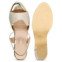 Stepee Shimmery party wear sandal - 39, Wheat