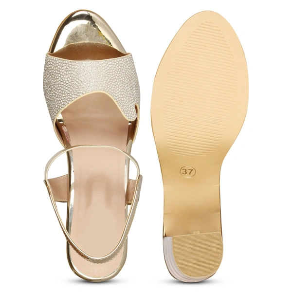 Stepee Shimmery party wear sandal - 39, Wheat