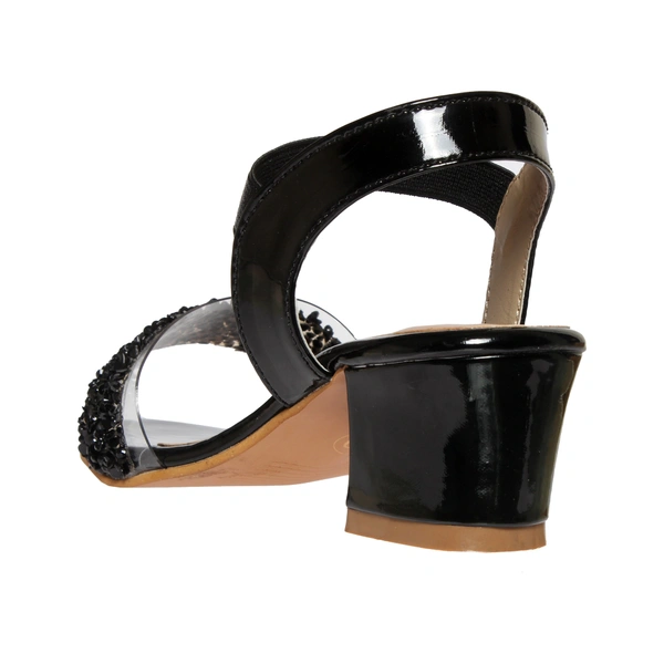 Stepee Elegant glittery sandal in short heel - 32, Black