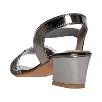Stepee Elegant glittery sandal in short heel - 35, Dove Gray