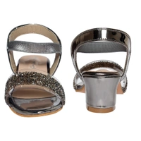Stepee Elegant glittery sandal in short heel - 35, Dove Gray