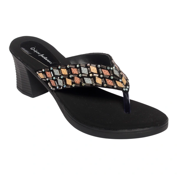 Stepee Elegant stud look slipper - 38, Black