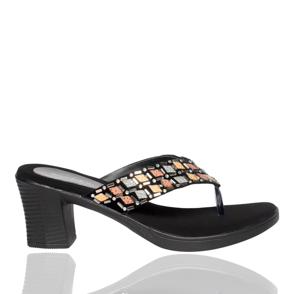 Stepee Elegant stud look slipper - 38, Black