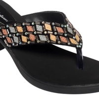 Stepee Elegant stud look slipper - 38, Black