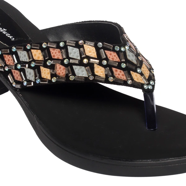 Stepee Elegant stud look slipper - 38, Black