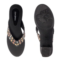 Stepee Elegant stud look slipper - 38, Black