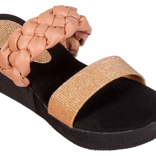 Stepee Adorable glitter and knot strap slipper - 37, Petite Orchid