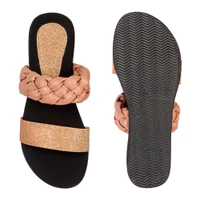 Stepee Adorable glitter and knot strap slipper - 37, Petite Orchid