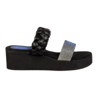 Stepee Adorable glitter and knot strap slipper - 39, Black