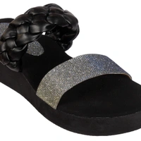 Stepee Adorable glitter and knot strap slipper - 39, Black