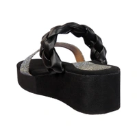 Stepee Adorable glitter and knot strap slipper - 39, Black