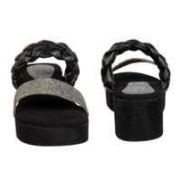 Stepee Adorable glitter and knot strap slipper - 39, Black