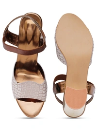 Stepee Trendy shimmer strap sandal - 37, Mule Fawn