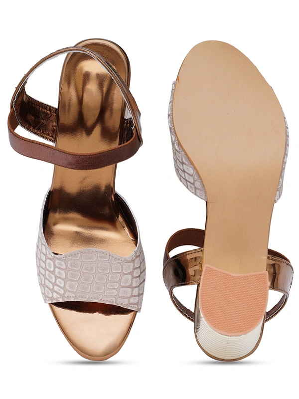 Stepee Trendy shimmer strap sandal - 37, Mule Fawn