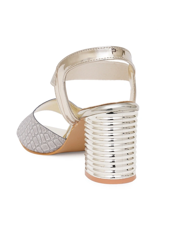 Stepee Trendy shimmer strap sandal - 37, Almond