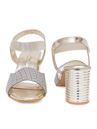 Stepee Trendy shimmer strap sandal - 37, Almond
