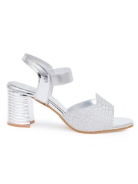 Stepee Trendy shimmer strap sandal - 37, Silver