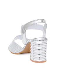 Stepee Trendy shimmer strap sandal - 37, Silver
