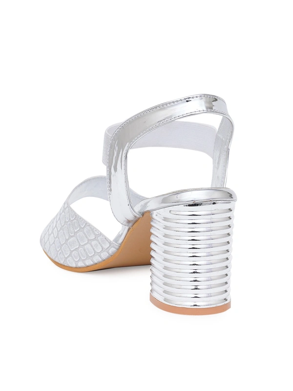 Stepee Trendy shimmer strap sandal - 37, Silver