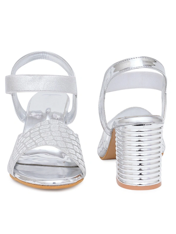 Stepee Trendy shimmer strap sandal - 37, Silver