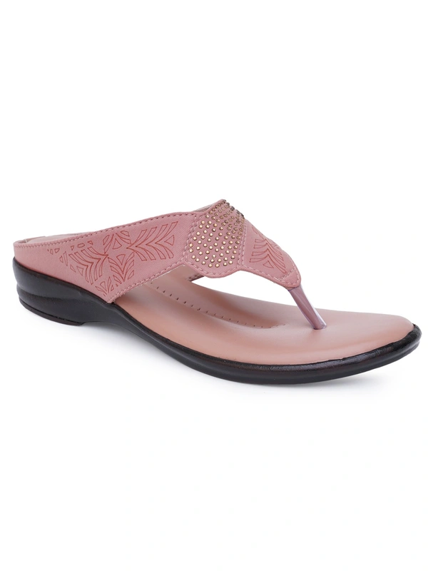Stepee Basic pattern slipper in cushioned sole - 37, Brandy Rose