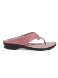 Stepee Basic pattern slipper in cushioned sole - 37, Brandy Rose