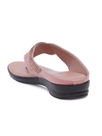 Stepee Basic pattern slipper in cushioned sole - 37, Brandy Rose