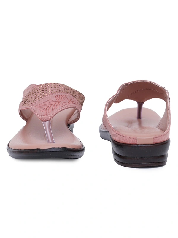 Stepee Basic pattern slipper in cushioned sole - 37, Brandy Rose