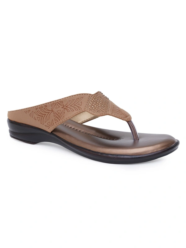 Stepee Basic pattern slipper in cushioned sole - 37, Bourbon