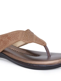 Stepee Basic pattern slipper in cushioned sole - 37, Bourbon