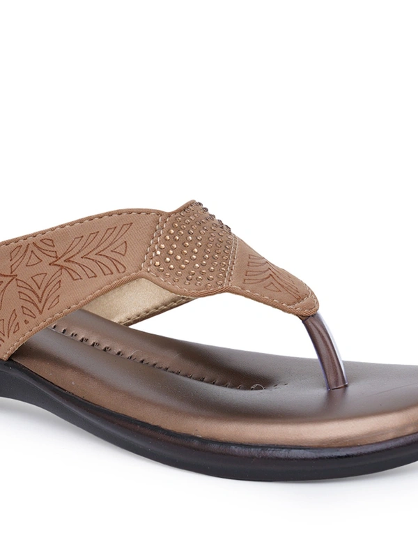 Stepee Basic pattern slipper in cushioned sole - 37, Bourbon