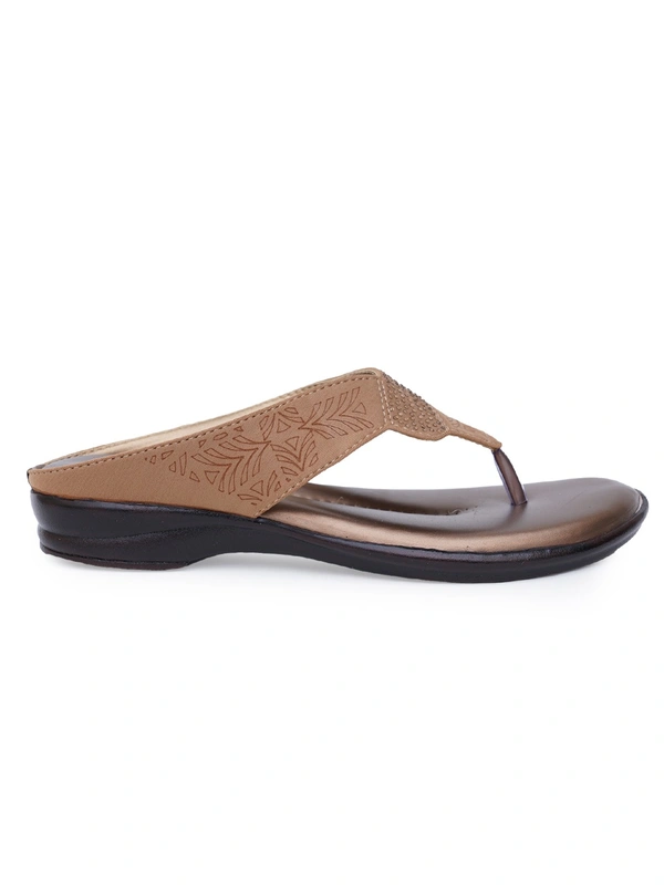 Stepee Basic pattern slipper in cushioned sole - 37, Bourbon