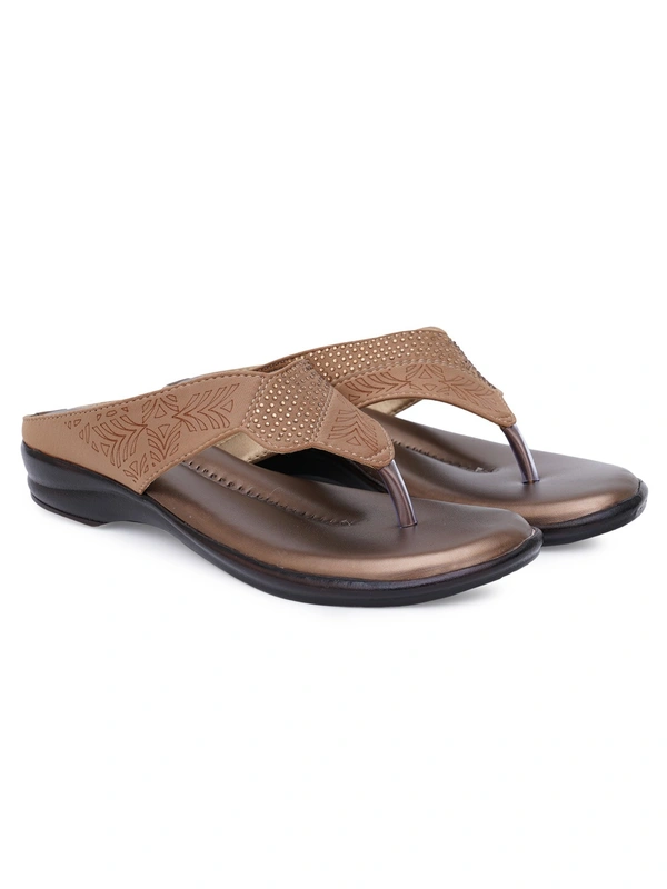 Stepee Basic pattern slipper in cushioned sole - 37, Bourbon