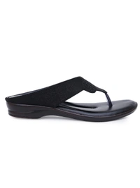 Stepee Basic pattern slipper in cushioned sole - 38, Black