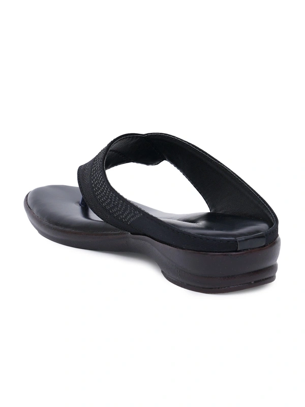 Stepee Basic pattern slipper in cushioned sole - 38, Black