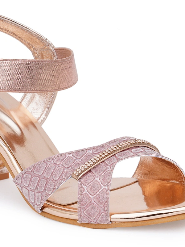 Stepee Stylish party wear sandal - 40, Sea Pink